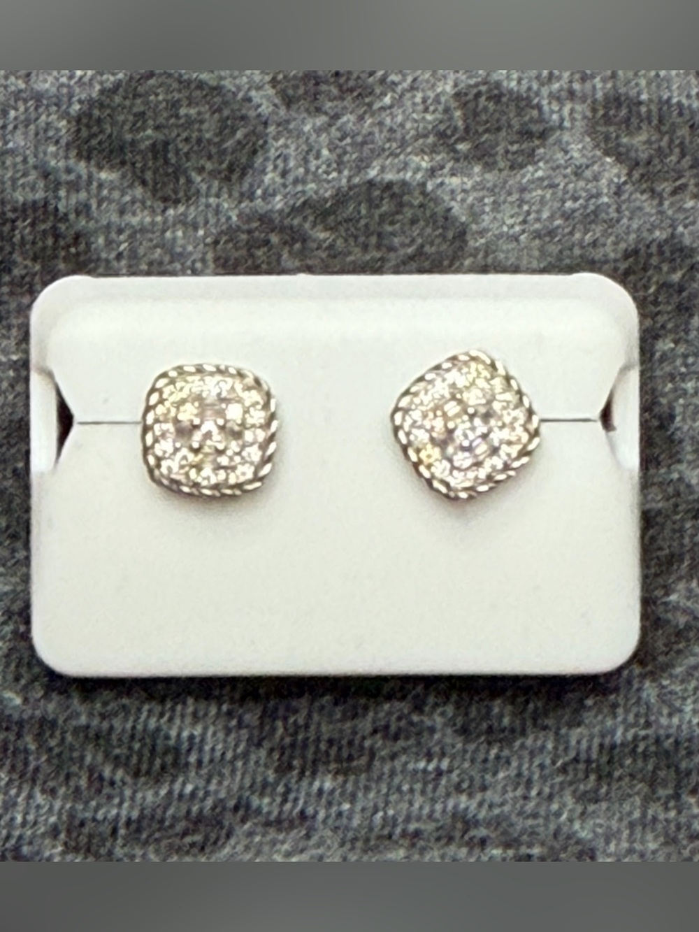 Moissanite Cluster Stud Earrings Sterling Silver Screw Back NWT One CTW